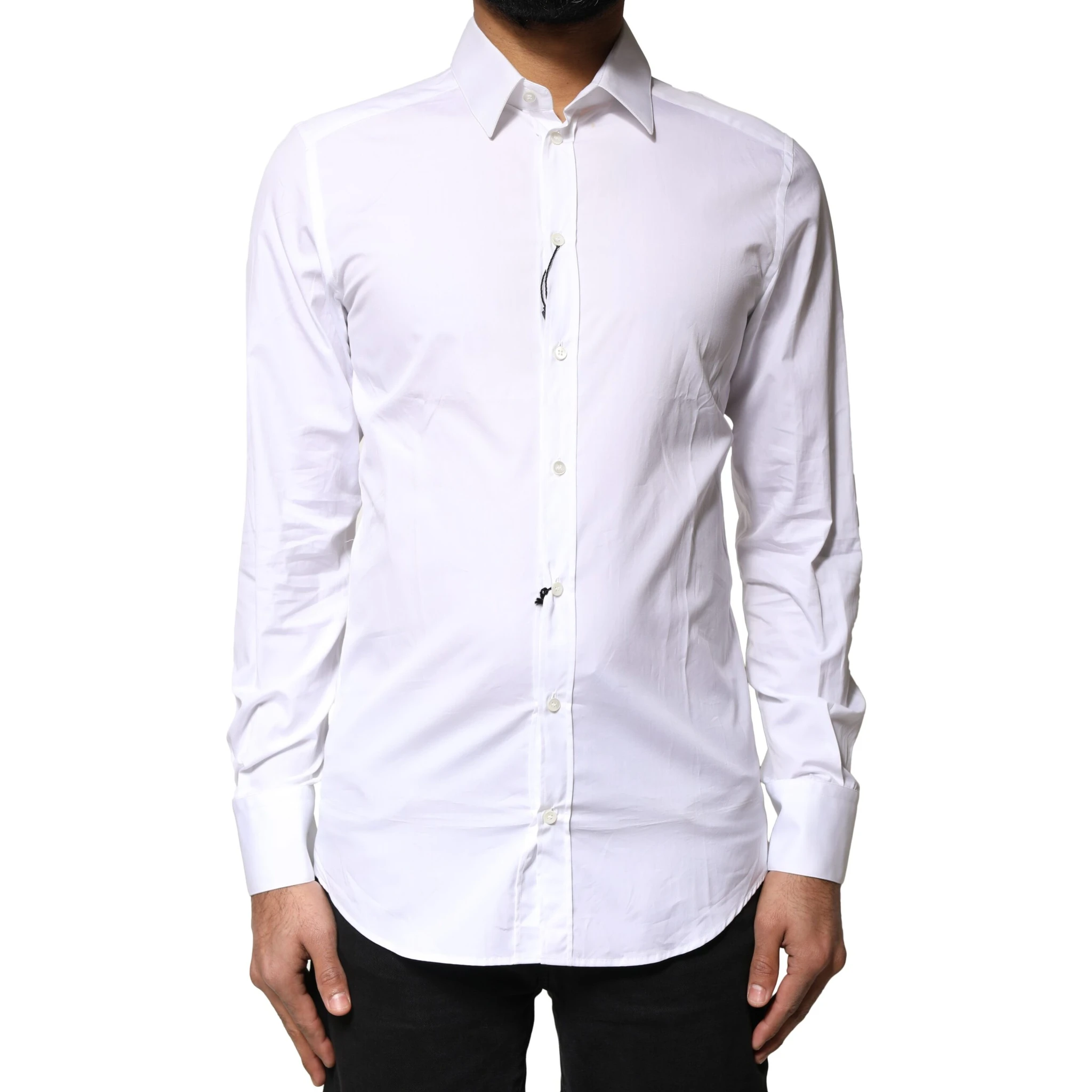 White GOLD Cotton Long Sleeves Men Dress Shirt
