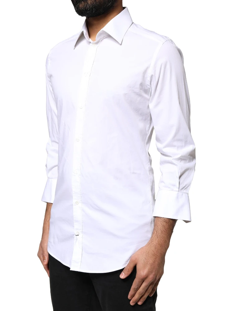 White GOLD Cotton Long Sleeves Men Dress Shirt alternative