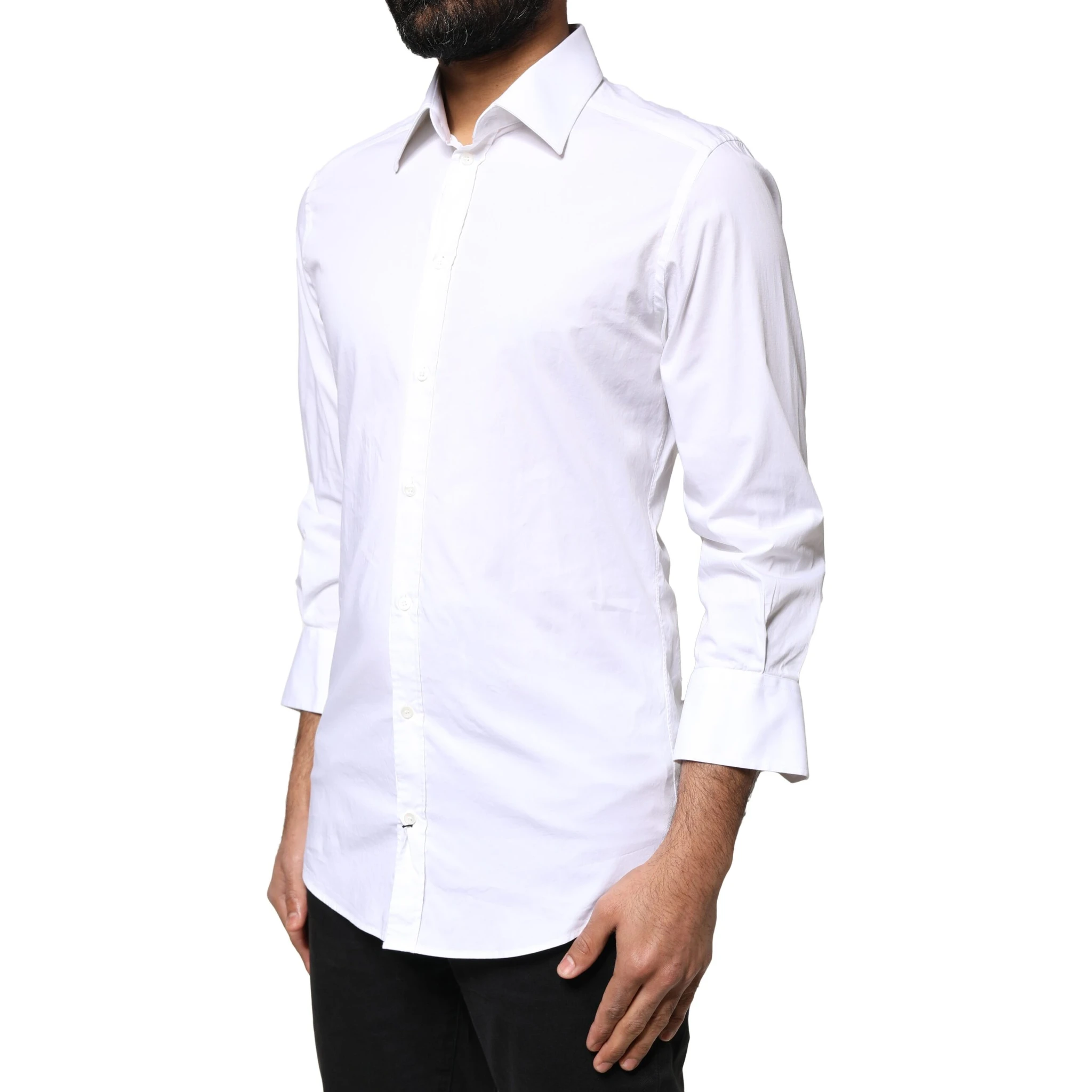 White GOLD Cotton Long Sleeves Men Dress Shirt