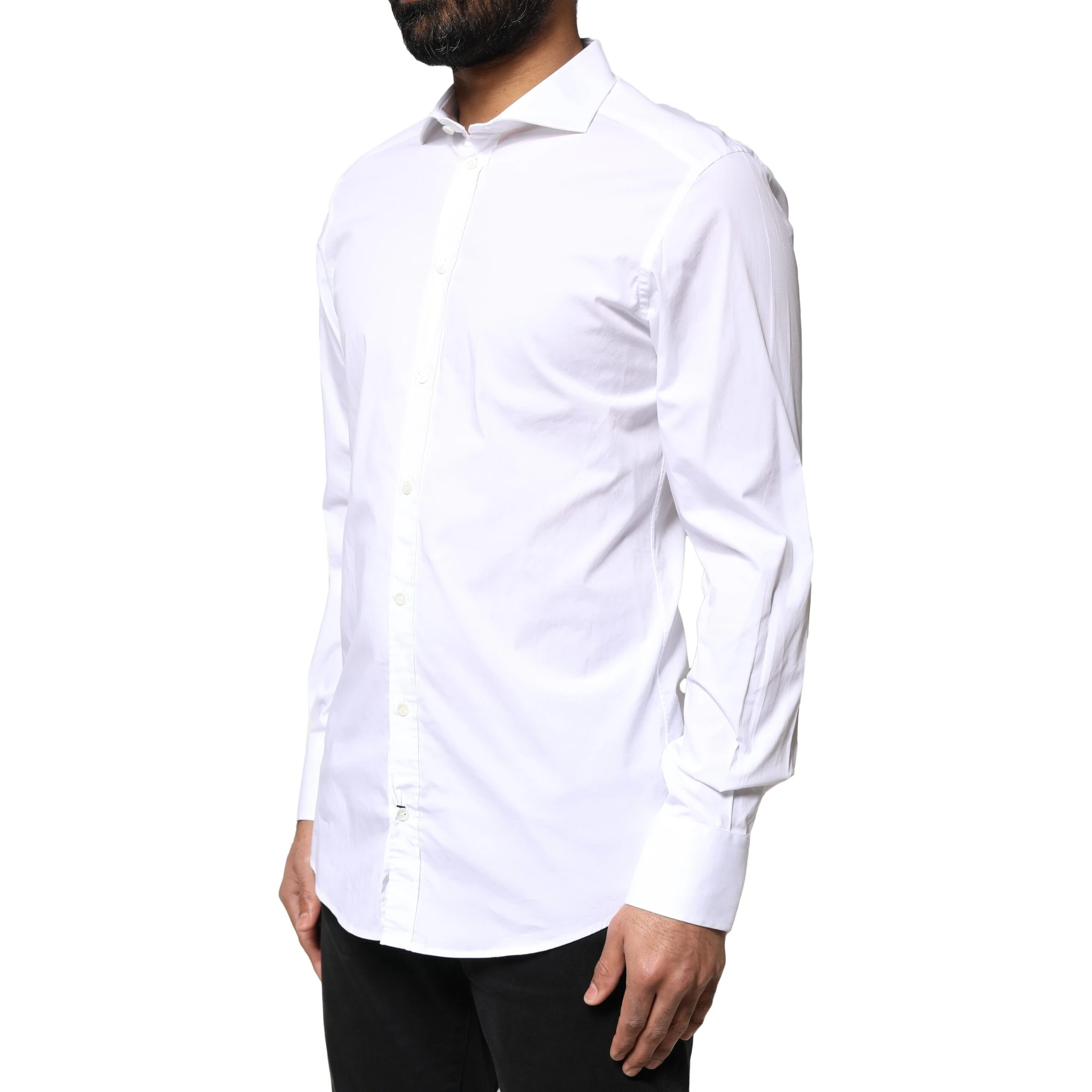 White GOLD Cotton Long Sleeves Dress Shirt
