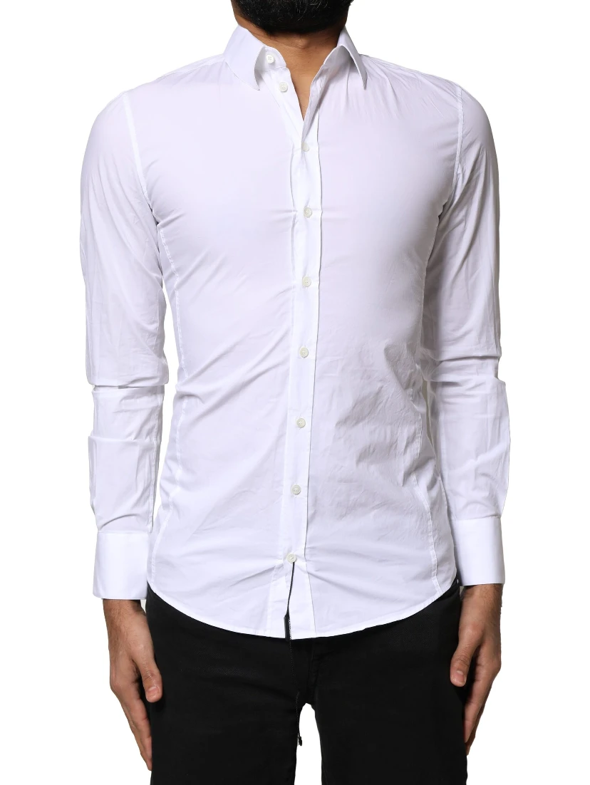 White SICILIA Cotton Formal Men Dress Shirt