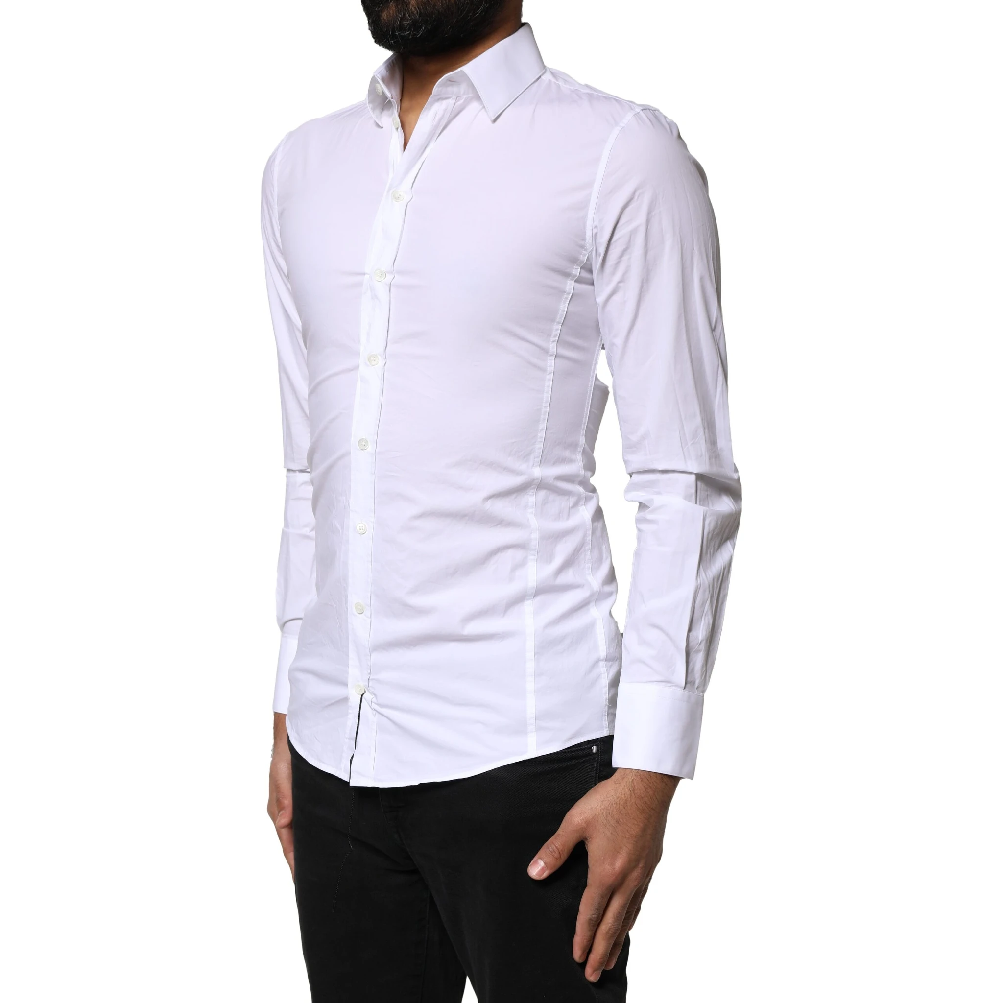 White SICILIA Cotton Formal Men Dress Shirt