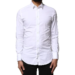 White GOLD Cotton Long Sleeves Dress Shirt