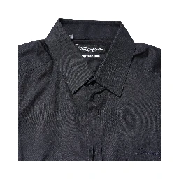 Dark Blue GOLD Cotton Long Sleeves Dress Shirt