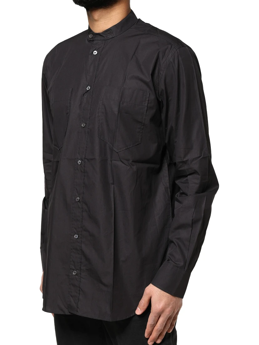 Black Cotton Button Down Men Casual Shirt