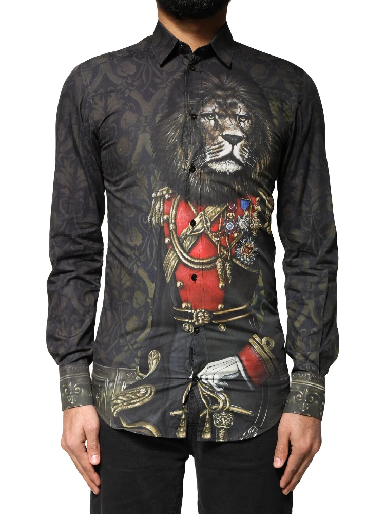 Black Royal Pet Portrait GOLD Dress Shirt