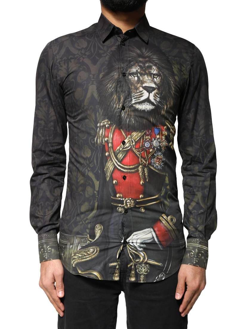 Black Royal Pet Portrait GOLD Dress Shirt