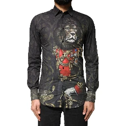 Black Royal Pet Portrait GOLD Dress Shirt