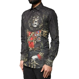 Black Royal Pet Portrait GOLD Dress Shirt
