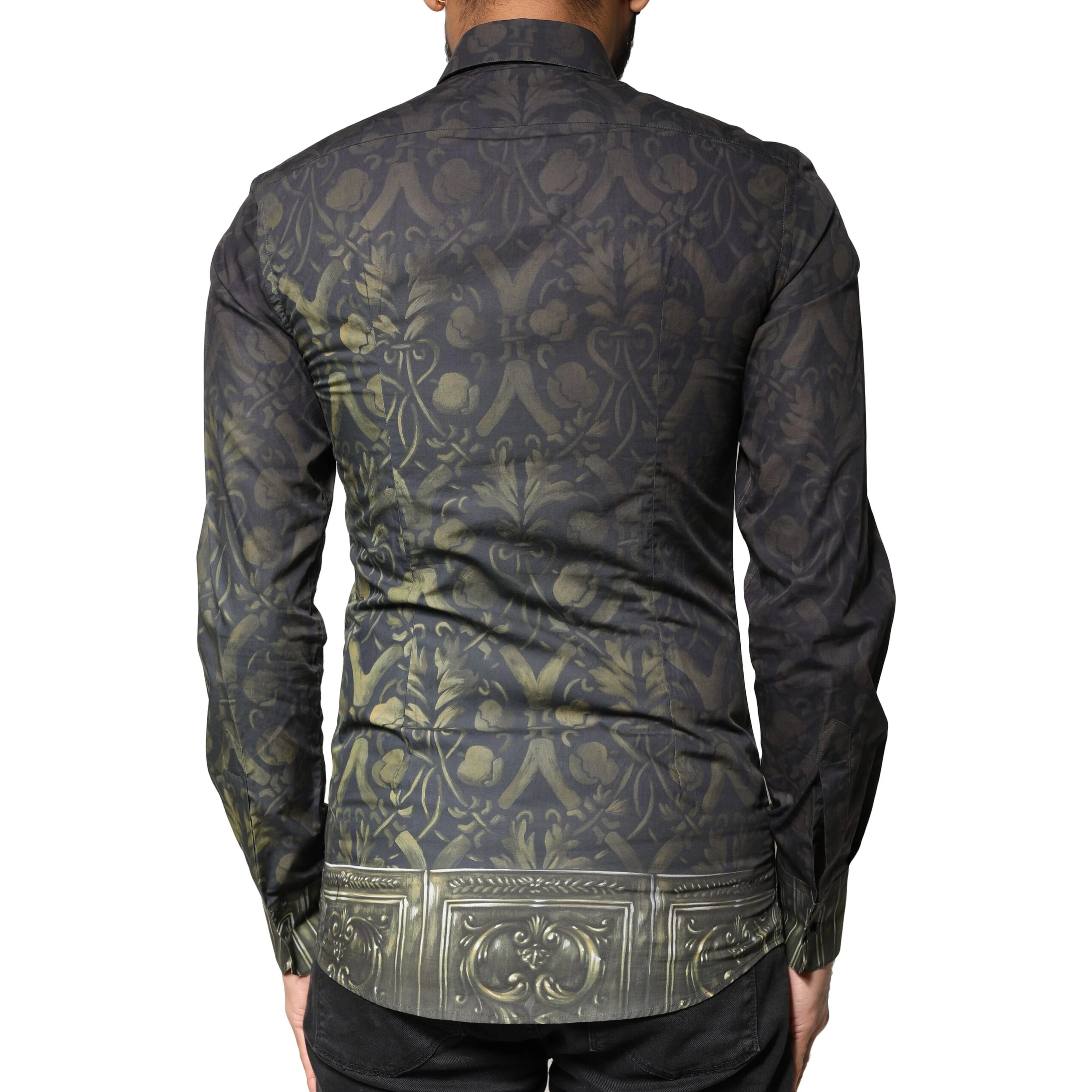 Black Royal Pet Portrait GOLD Dress Shirt