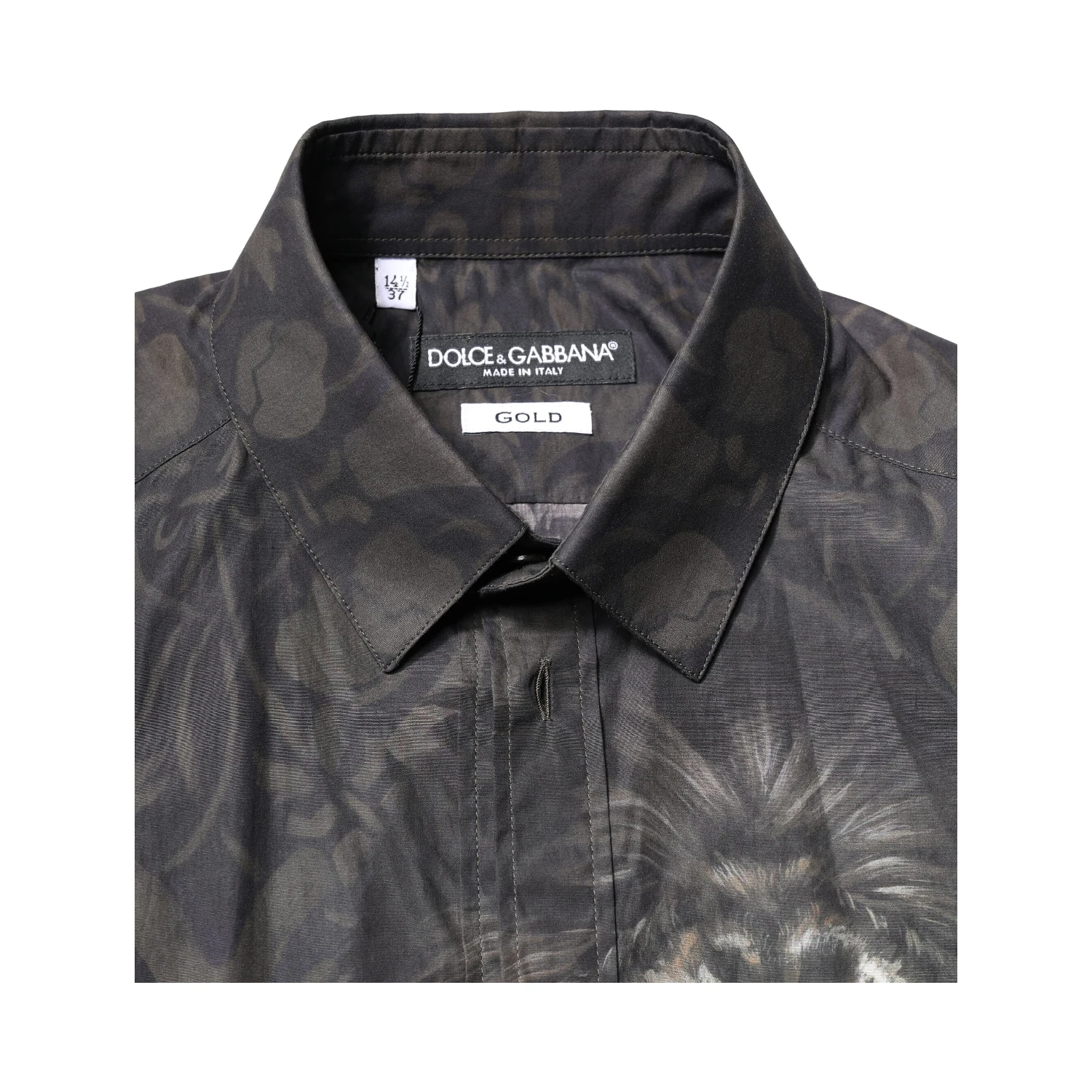 Black Royal Pet Portrait GOLD Dress Shirt