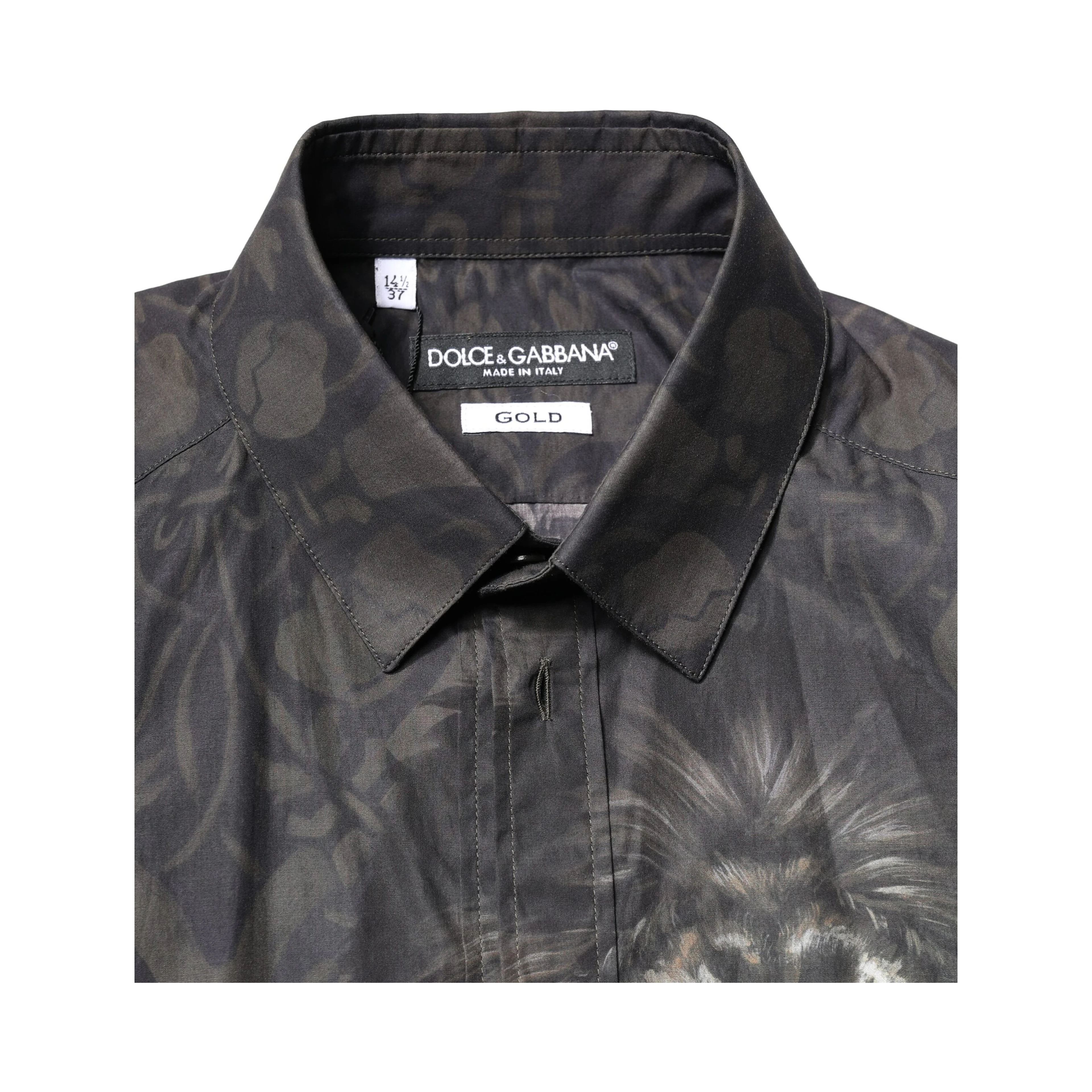 Black Royal Pet Portrait GOLD Dress Shirt