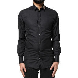 Black Love Embroidery GOLD Formal Dress Shirt