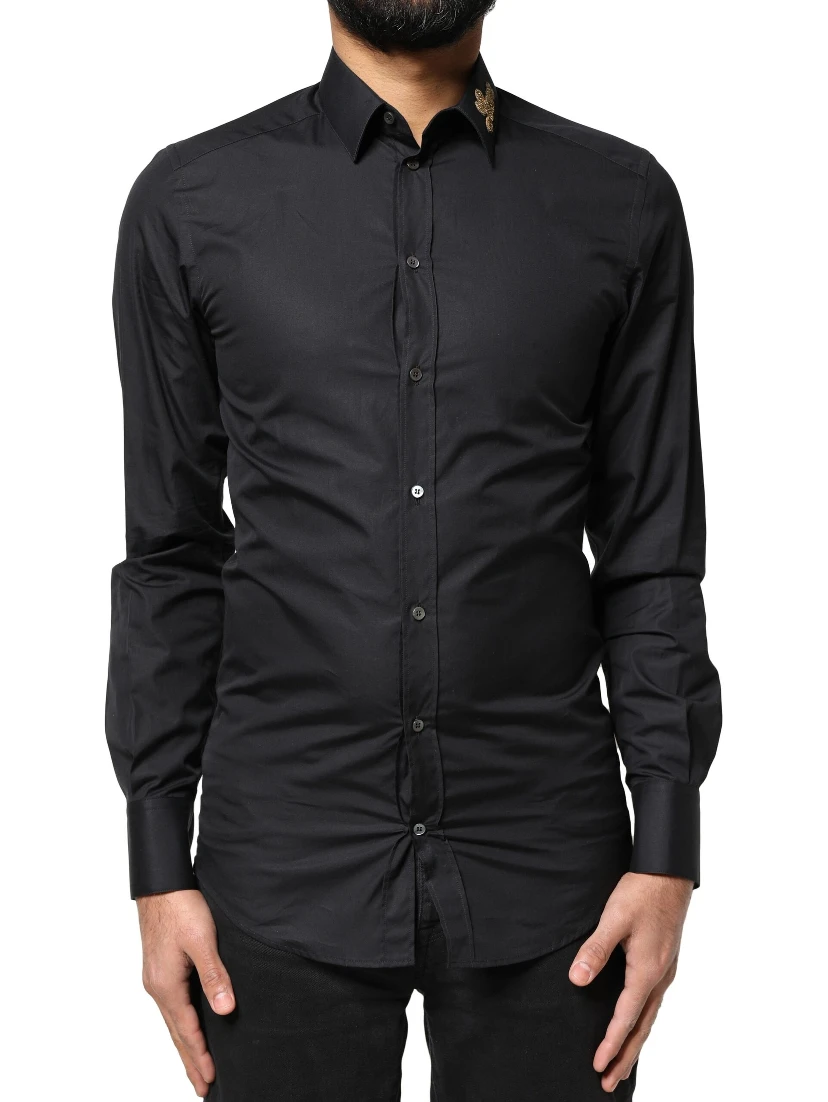 Black Love Embroidery GOLD Formal Dress Shirt