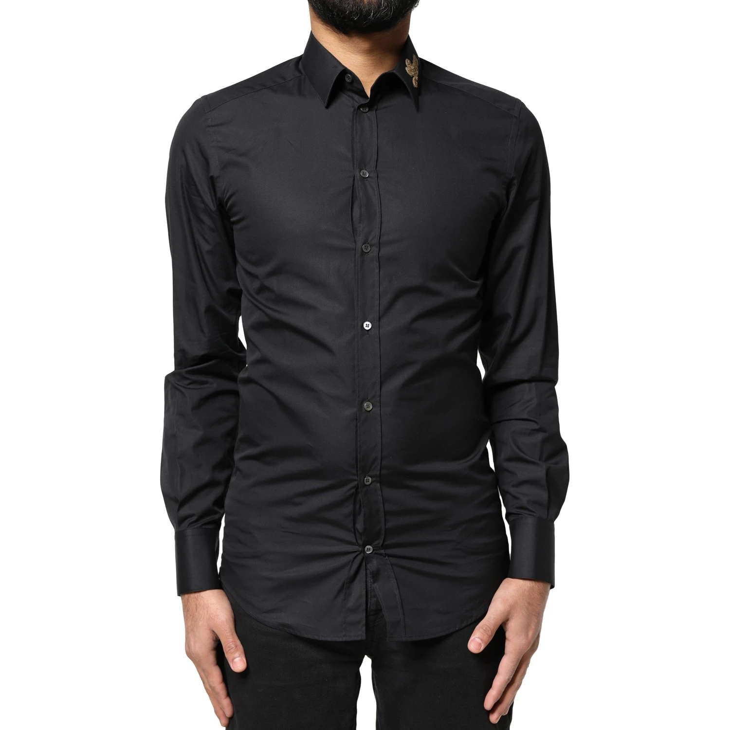 Black Love Embroidery GOLD Formal Dress Shirt