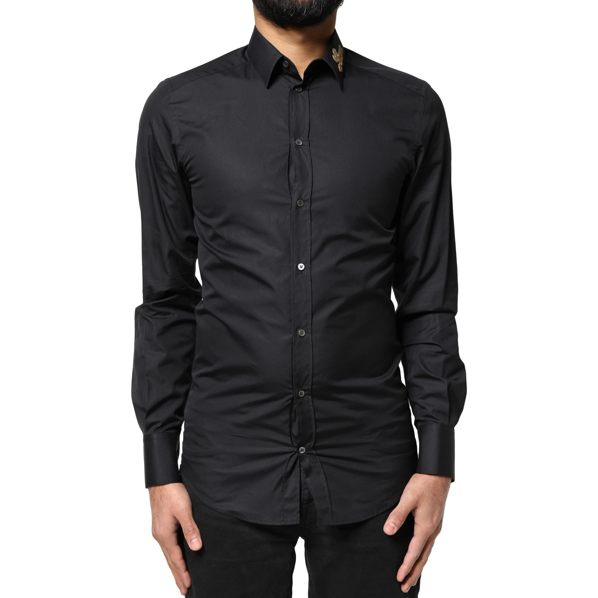 Black Love Embroidery GOLD Formal Dress Shirt