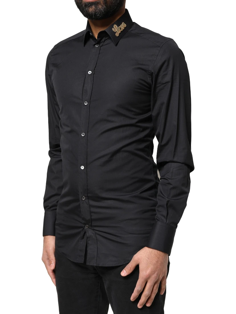 Black Love Embroidery GOLD Formal Dress Shirt