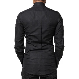 Black Love Embroidery GOLD Formal Dress Shirt