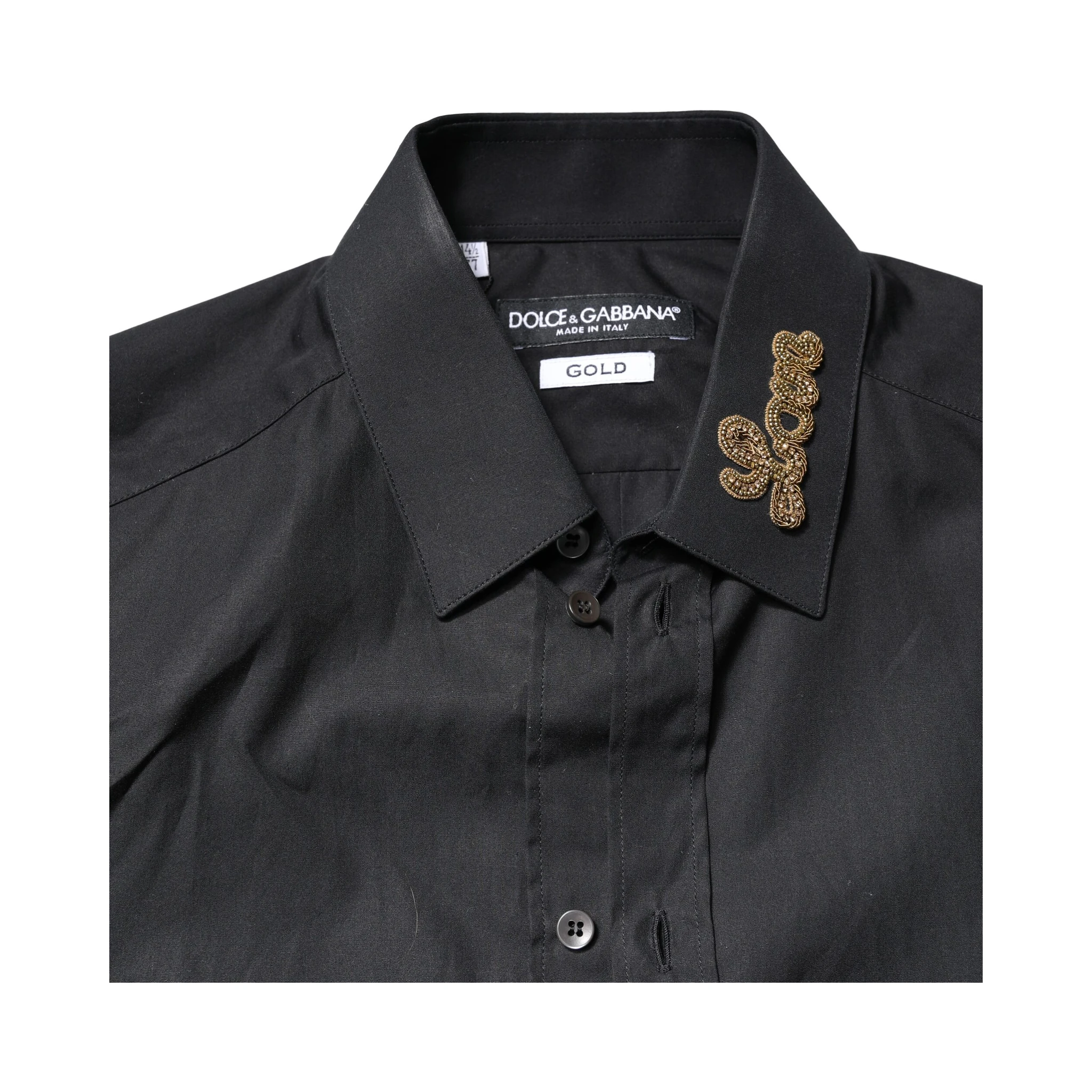 Black Love Embroidery GOLD Formal Dress Shirt