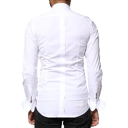 White GOLD Cotton Poplin Bib Formal Men Dress Shirt