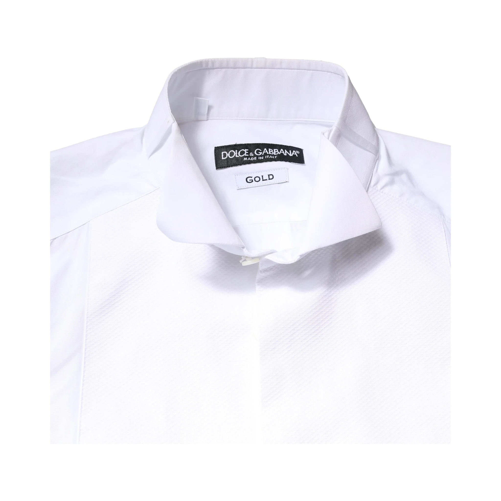 White GOLD Cotton Poplin Bib Formal Men Dress Shirt