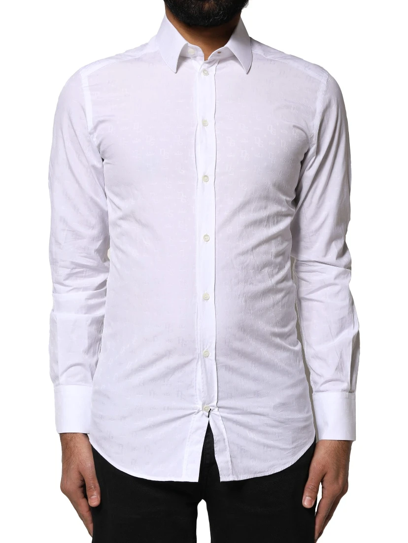 White GOLD Cotton Long Sleeves Dress Shirt