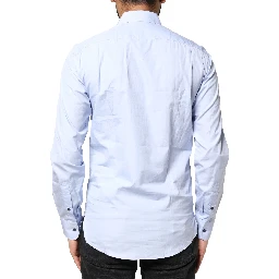 Light Blue Cotton Long Sleeves Dress Shirt