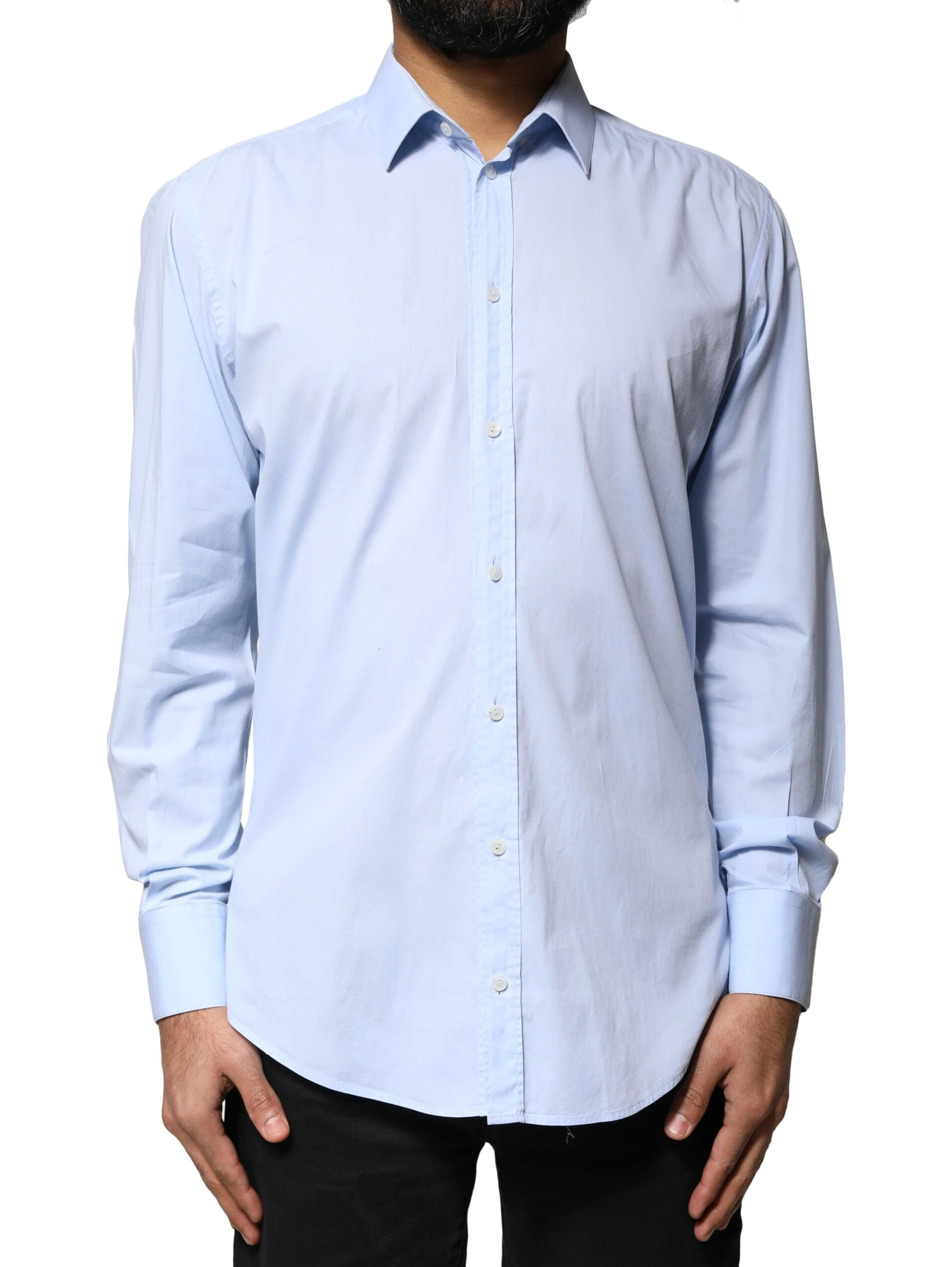 Light Blue Cotton MARTINI Formal Dress Shirt