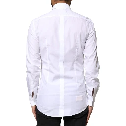 White Cotton Peacock Feather GOLD Formal Shirt