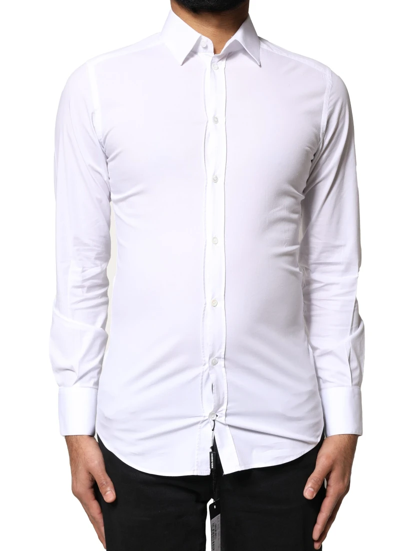 White GOLD Cotton Long Sleeves Dress Shirt