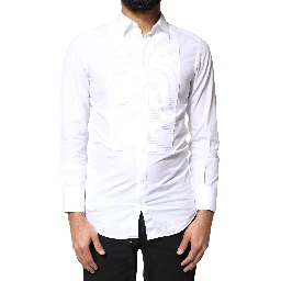 White GOLD Cotton Poplin Bib Men Dress Shirt
