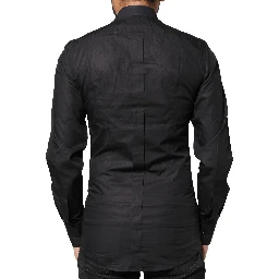 Black GOLD Cross Embellished Men Dress Shirt