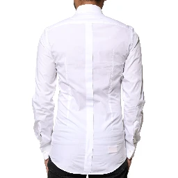 White GOLD Cotton Poplin Bib Formal Men Dress Shirt