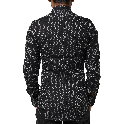 Black GOLD Patterned Cotton Men Dress Shirt