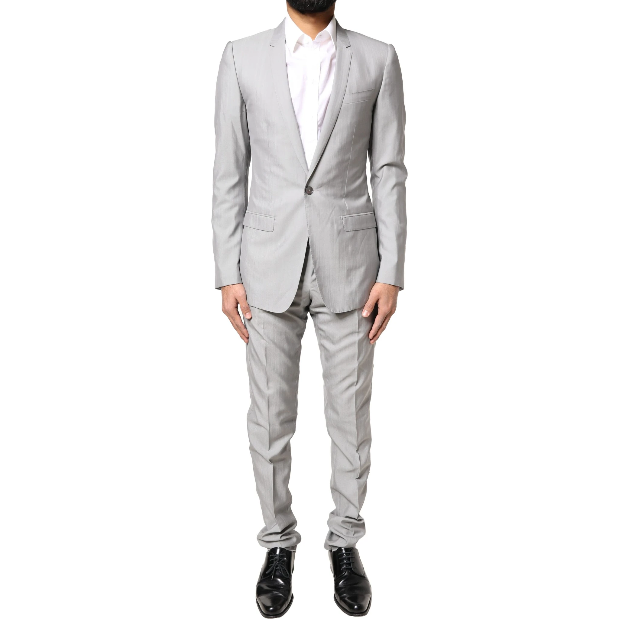Light Gray Wool GOLD 2 Piece Formal Suit
