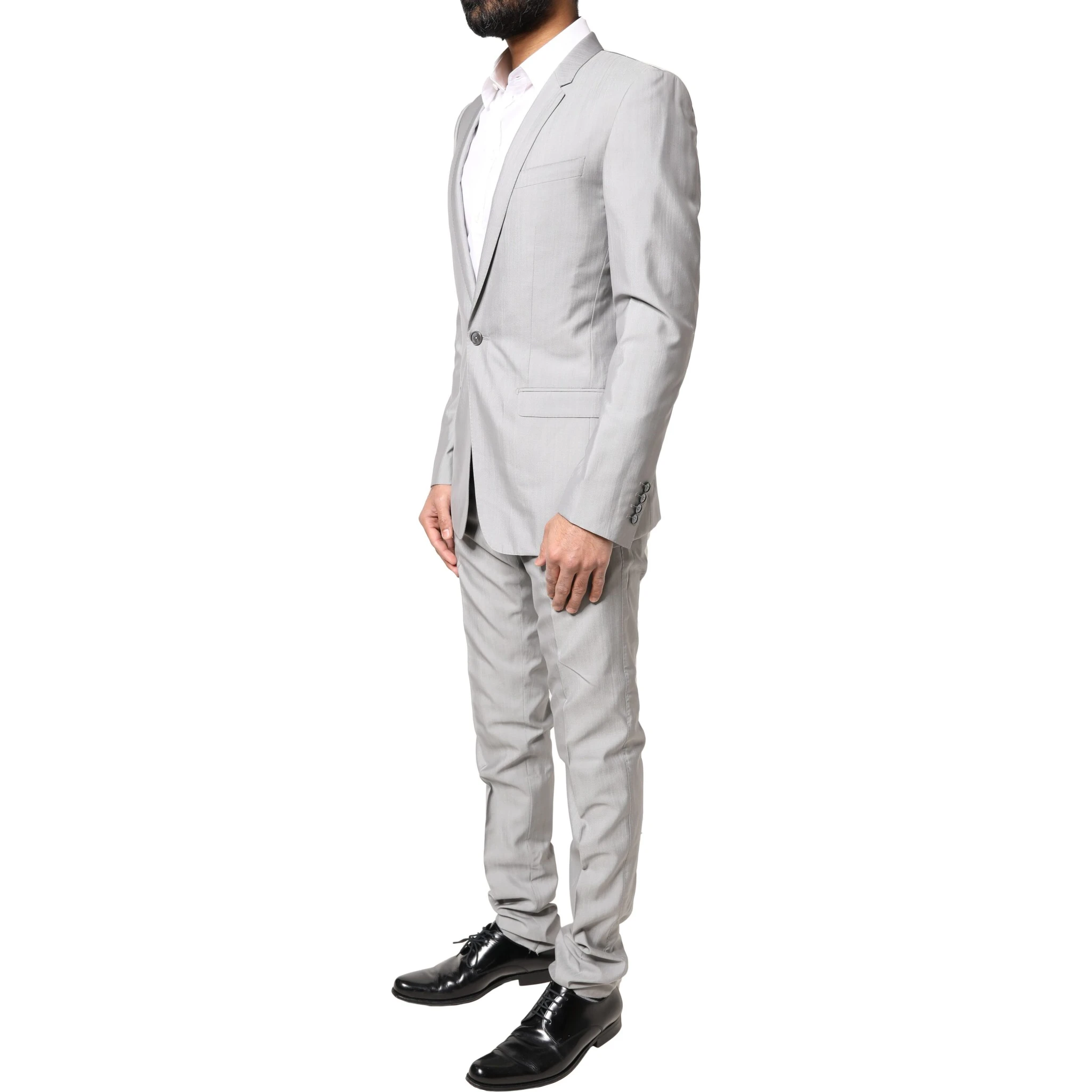 Light Gray Wool GOLD 2 Piece Formal Suit