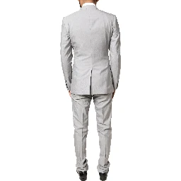 Light Gray Wool GOLD 2 Piece Formal Suit
