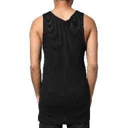 Black Cotton Rip Style Sleeveless Men Tank T-shirt