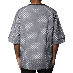 Gray Polka Dot Pin-Up Print Crew Neck T-shirt