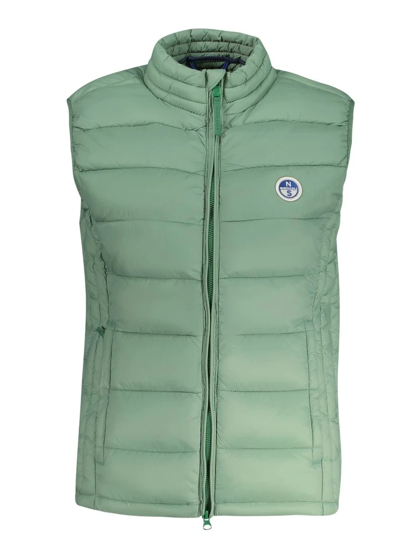 Green Polyamide Sleveless Jacket