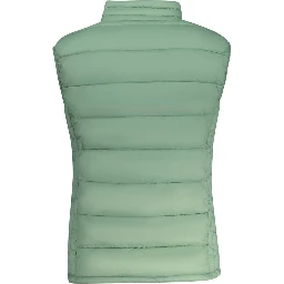 Green Polyamide Sleveless Jacket