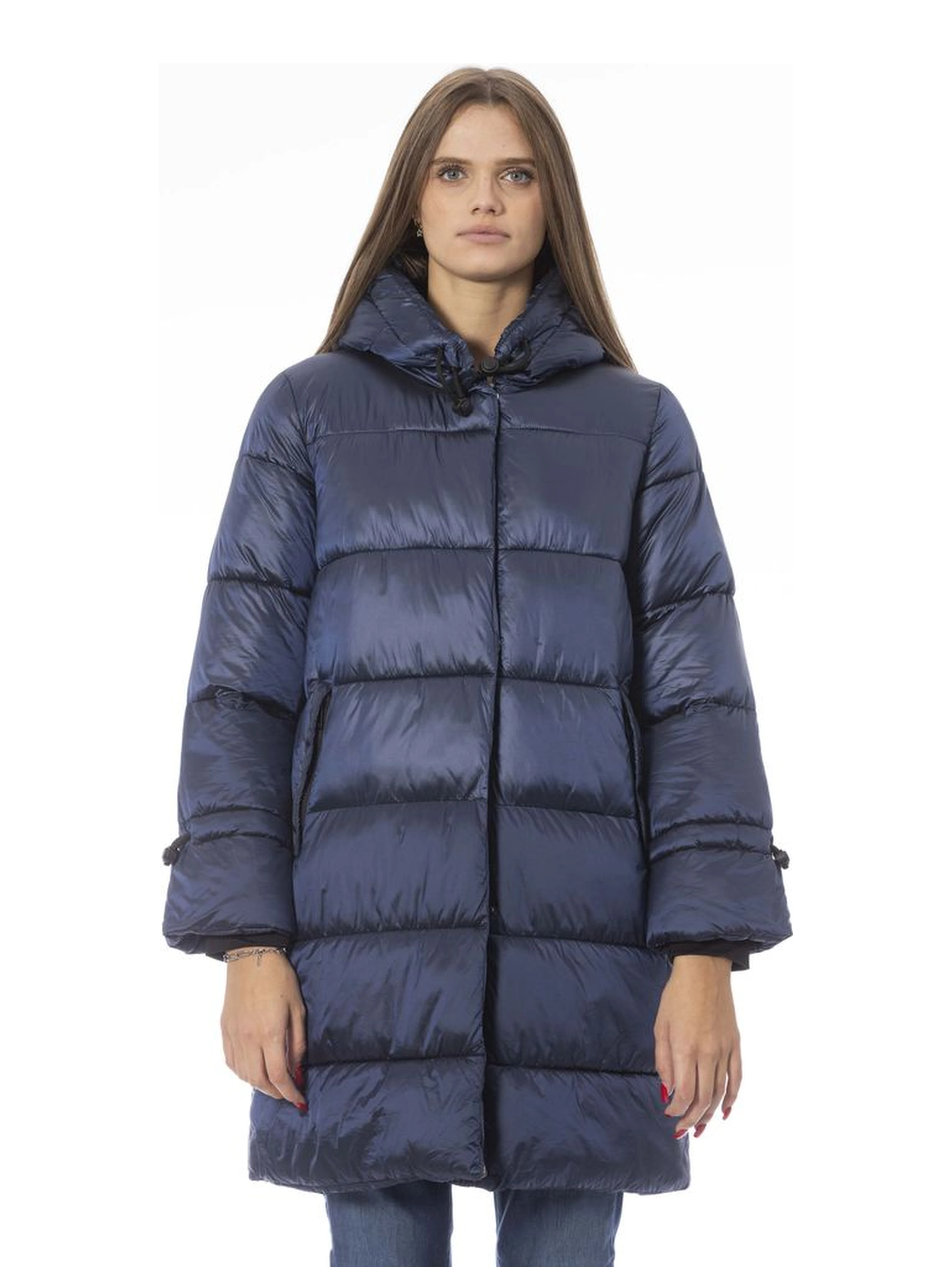 Light Blue Nylon Jackets & Coat