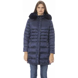 Light Blue Polyester Jackets & Coat