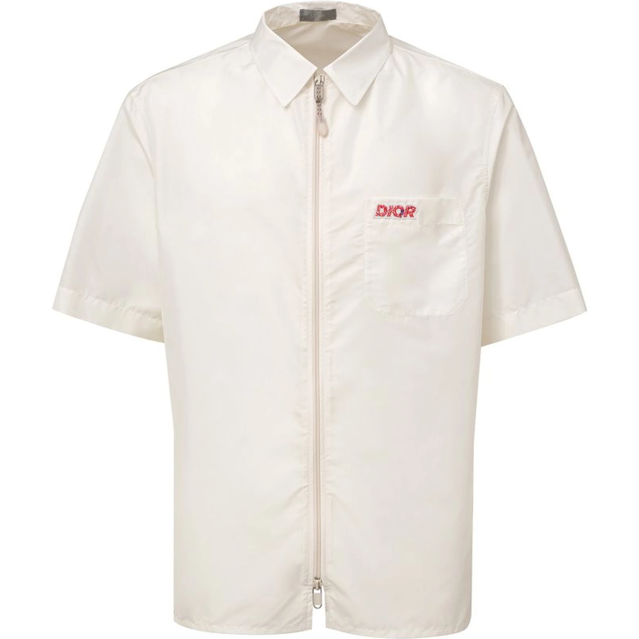 White Polyester Shortsleeve Shirt