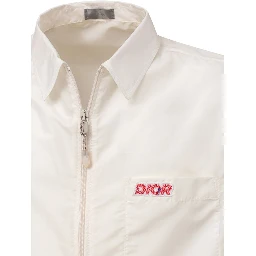 White Polyester Shortsleeve Shirt