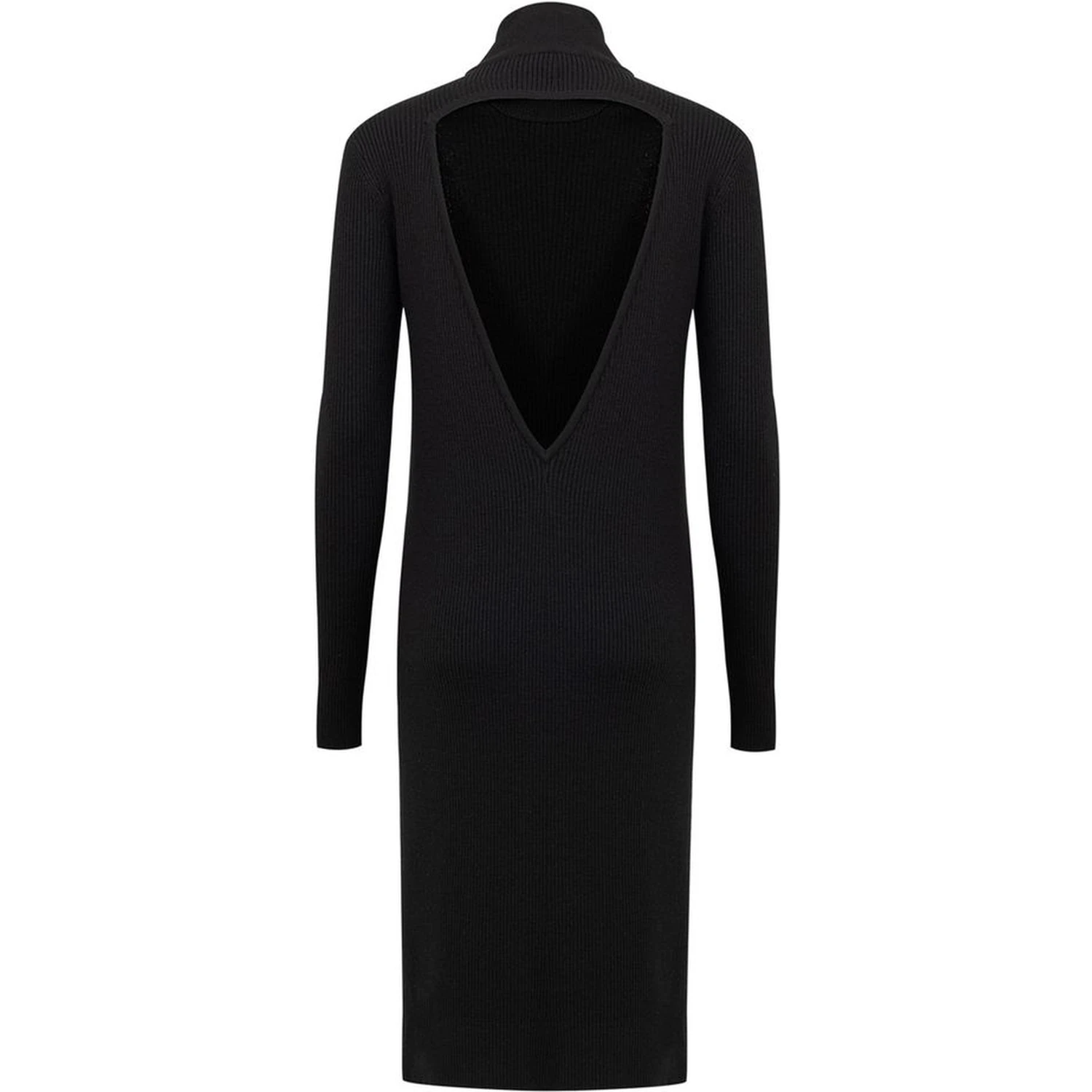 Black Wool Long Dress