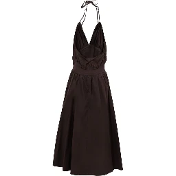 Brown Cotton Long Dress