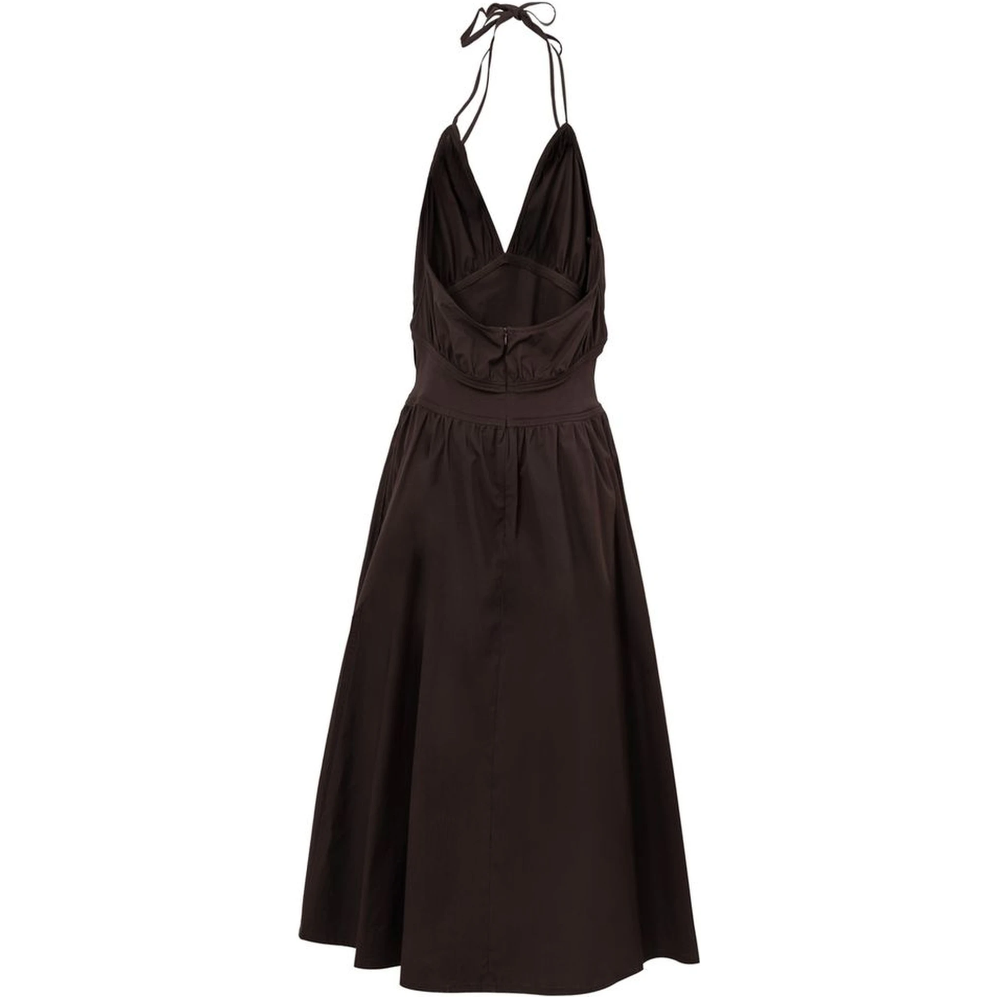 Brown Cotton Long Dress