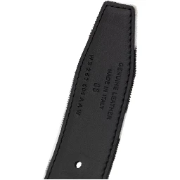Black And White Leather Regular Belt