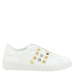 White Calf Leather Bos Taurus Low Top Sneakers